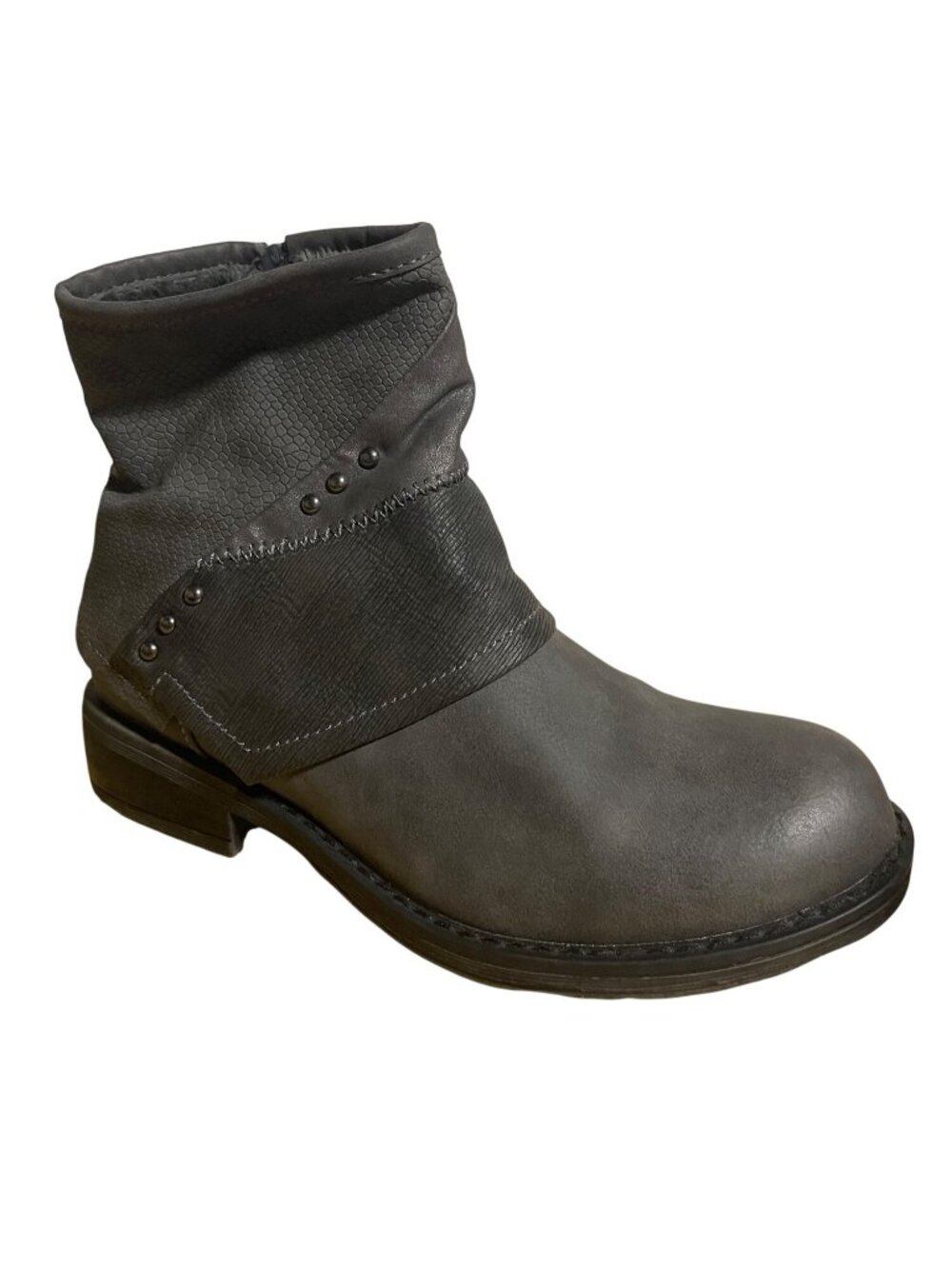 Patrizia Deandra Gray Ankle Boots Womens Size 6 Faux Leather Zipper Closure